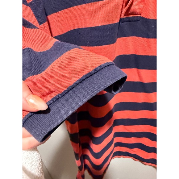 Brooks Brothers Mens Large Red Navy Stripe Polo Shirt Golf Casual Original Fit - Picture 3 of 7